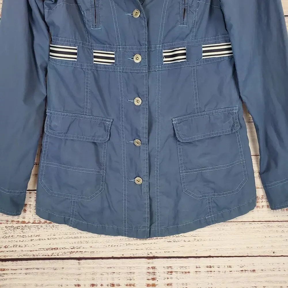 Free People Jacket Trench Coat Size 2 Steel Blue Chore Utility Farmcore Country
